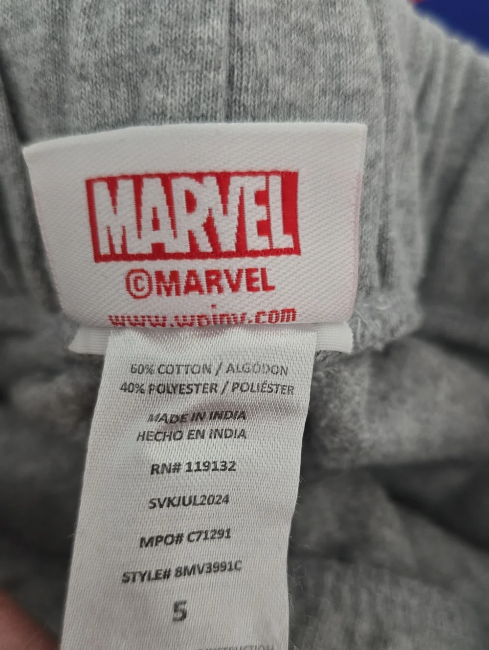 Marvel Blue and Red Spider Pullover Hoodie with Gray Joggers